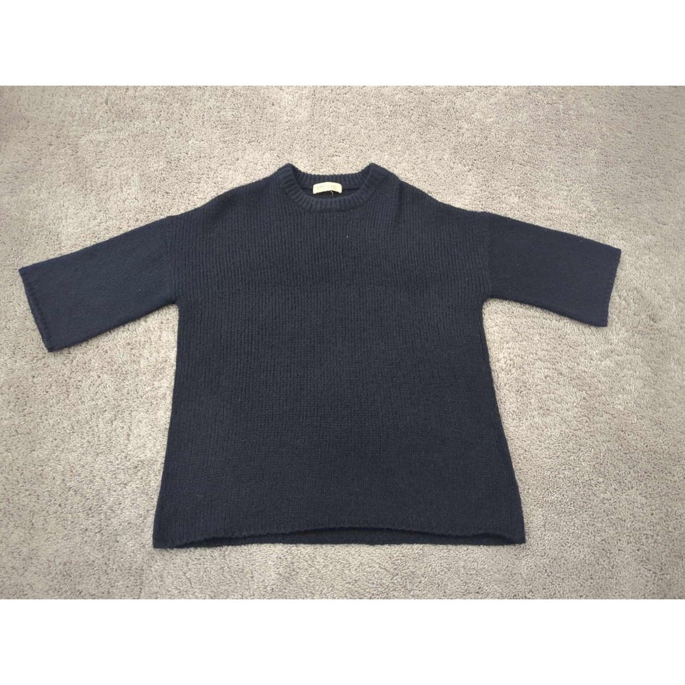 Philosophy Sweater Top Womens 2X PLUS Black 3/4 Sleeve Pullover Knit Wool Blend